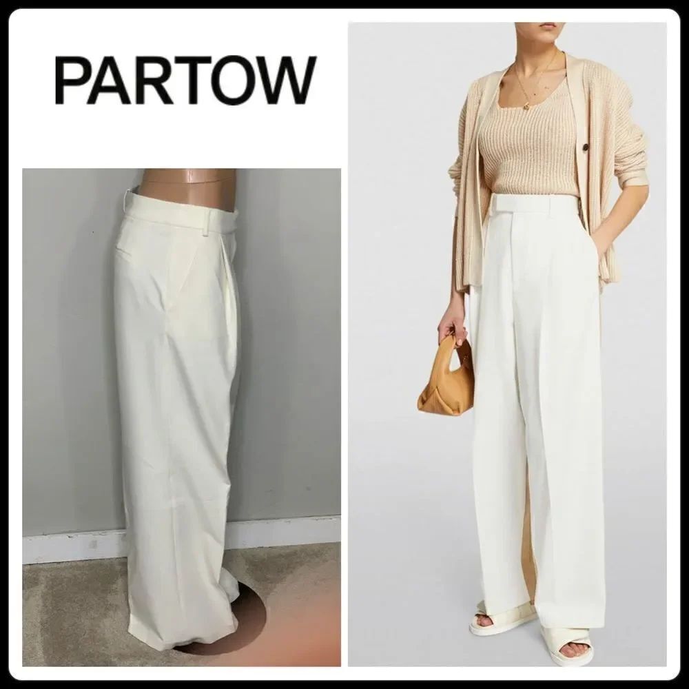 New. PARTOW ivory wide leg high rise trouser. Normally $1,497